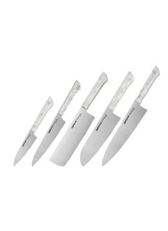 Samura Harakiri Acryl Set Of 5 Kitchen Knives:  Paring Knife Utility Knife Chef'S KnifeSantoku Knife