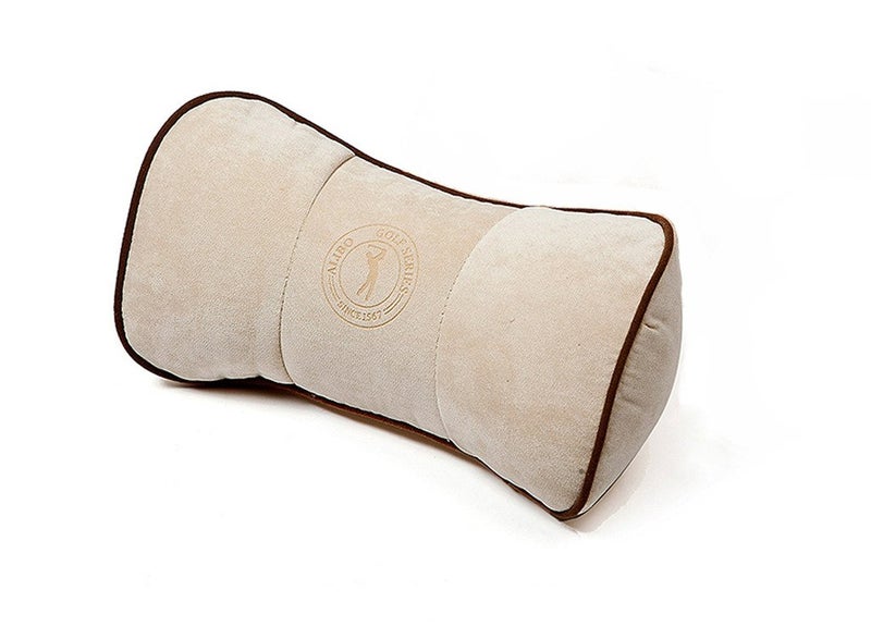 ALIBO Chairs Recliner Neck Rest Back Pillow Pain Relief Supports Car Airplane Travel Curve Pillow with Adjustable Elastic Strap Head Protector Pillow Beige 1 Piece,Firm One - Image 1