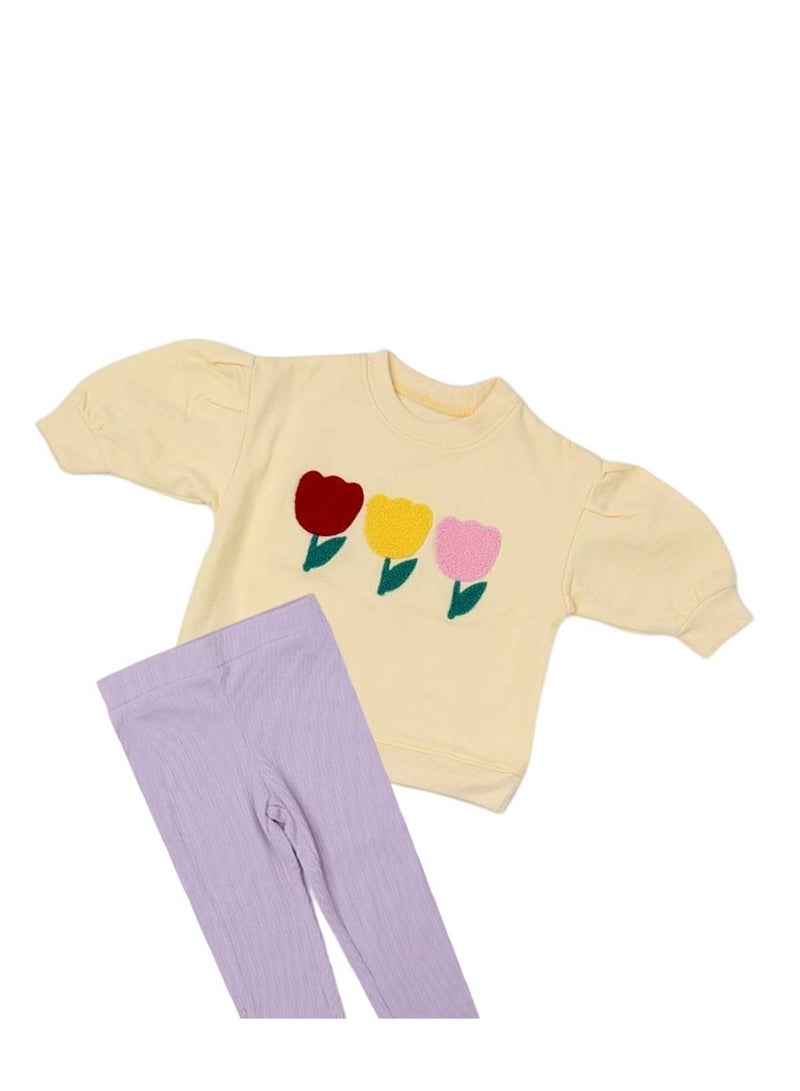 AIKO - Kids Multicolor Top and Leggings Two Piece Set 3-4Years - Image 3