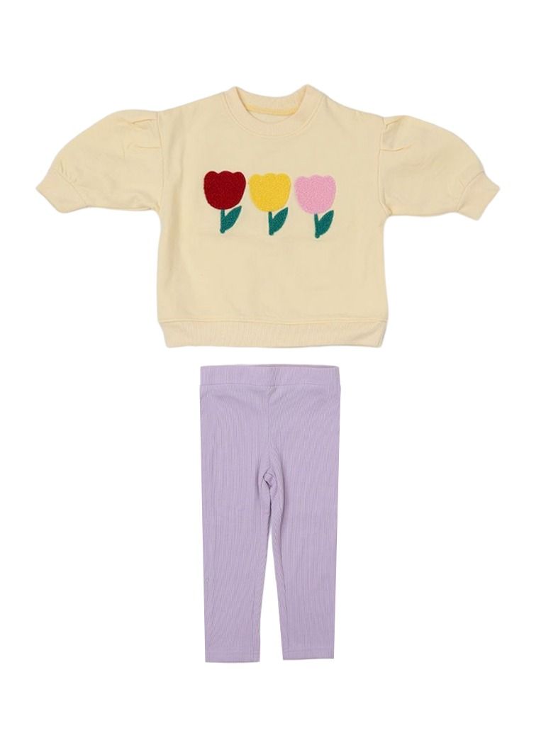 AIKO - Kids Multicolor Top and Leggings Two Piece Set 3-4Years - Image 1