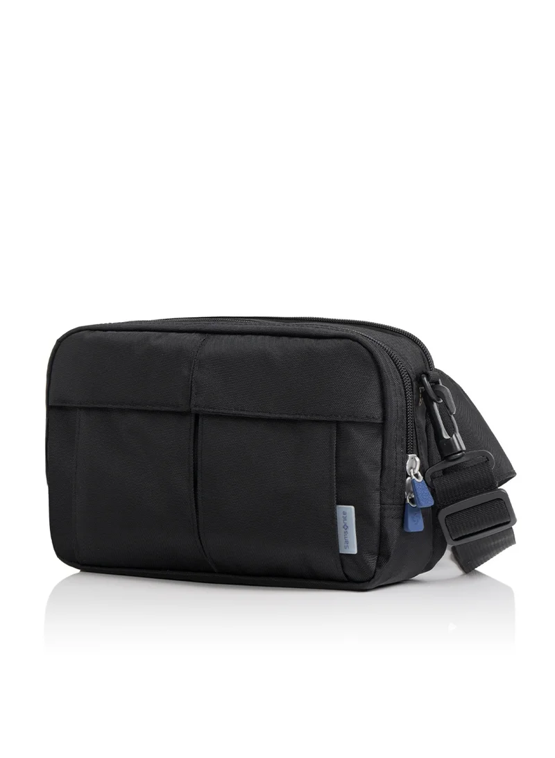 Shoulder / Waist Bag RFID Protection 100% Polyester, Black|RFID Protection|RPET|Adjustable Strap