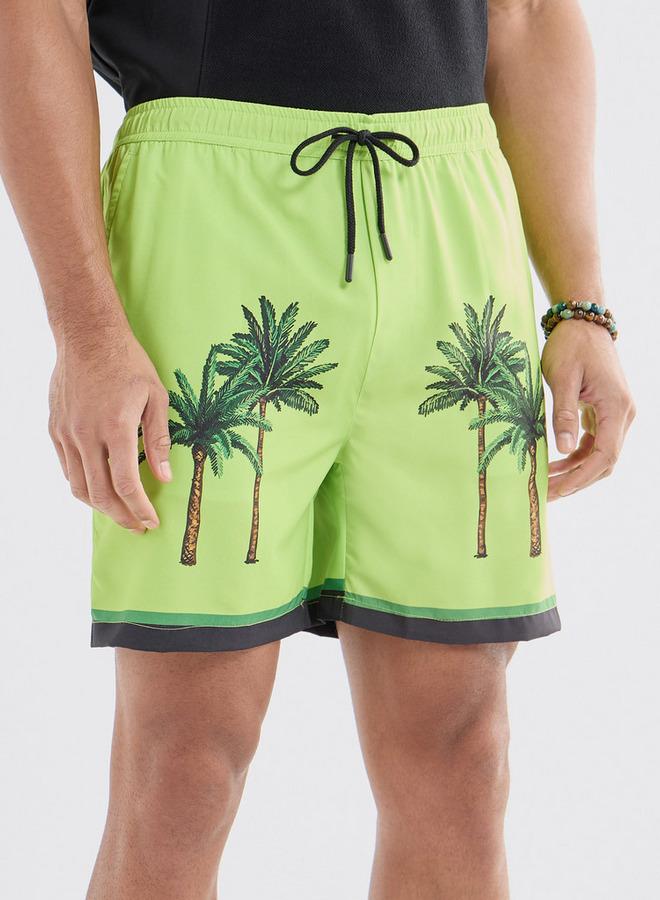 سبلاش فيڤ شورت برباط إغلاق وجيوب وطبعات نخيل - Image 1