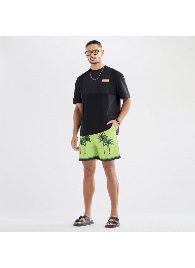 FAV - Palm Tree Print Shorts with Drawstring Closure and Pockets - Image 1