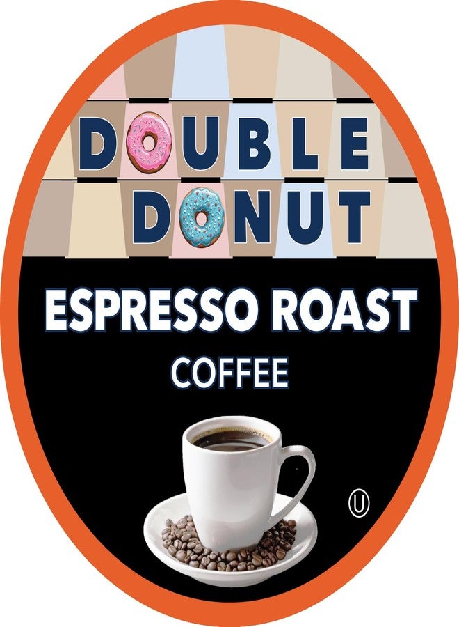 Double Donut Coffee Espresso Coffee Pods (80 Pack) Dark Espresso Roast Coffee, Single-Serve Pods for Keurig K Cup Brewer Machines - Image 2