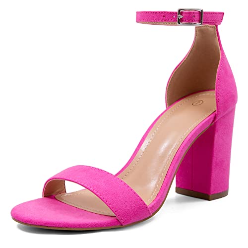 COASIS Women's Chunky Block Heels Open Toe Ankle Strap 3.5 Inch Heeled Sandals - Image 1