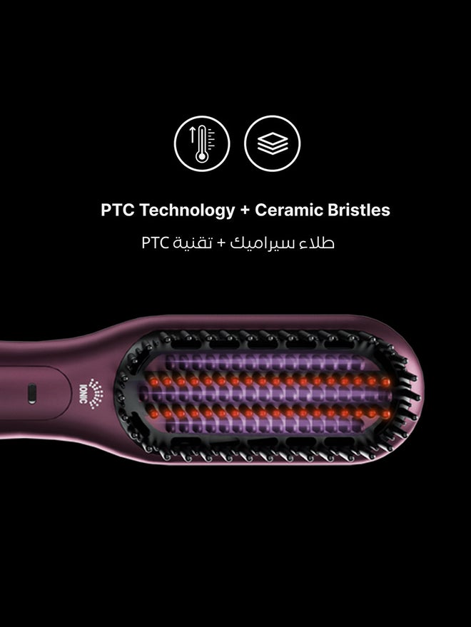 United فرشاة شعر مستقيم 3 في 1 من يونايتد، 3 إعدادات حرارة، فرشاة مضادة للحروق - Image 3