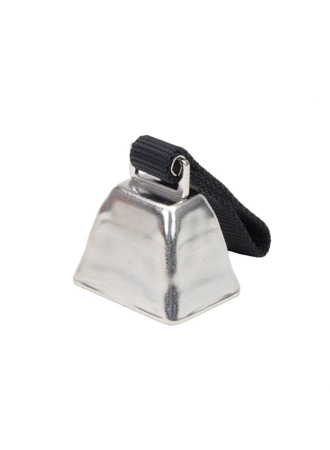 Coastal Water & Woods Nickel Cow Bell for Dogs, Black, Large