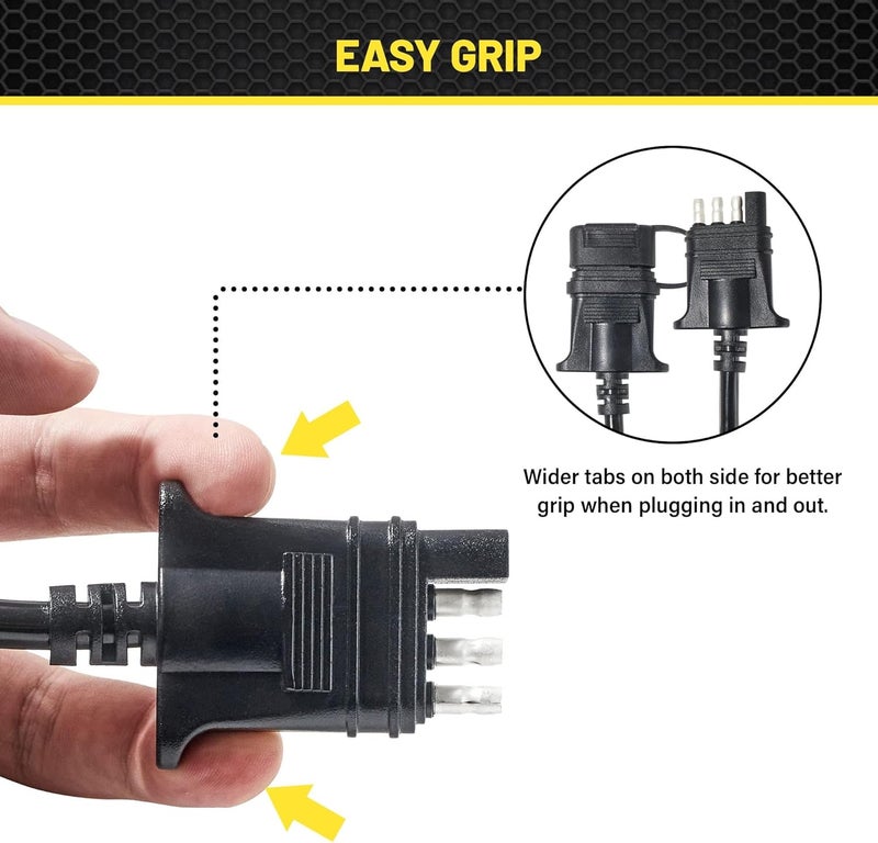 Oyviny 4 Way Flat Trailer Extension Coiled Cable 3 Feet Stretchable 18AWG Vehicle-Side and Trailer-Side 4-Pin Trailer Wiring Harness Pure Copper Wires High Temperature Resistant PU Sheath Protected - Image 3
