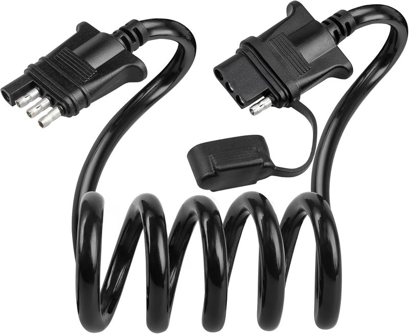 Oyviny 4 Way Flat Trailer Extension Coiled Cable 3 Feet Stretchable 18AWG Vehicle-Side and Trailer-Side 4-Pin Trailer Wiring Harness Pure Copper Wires High Temperature Resistant PU Sheath Protected - Image 1