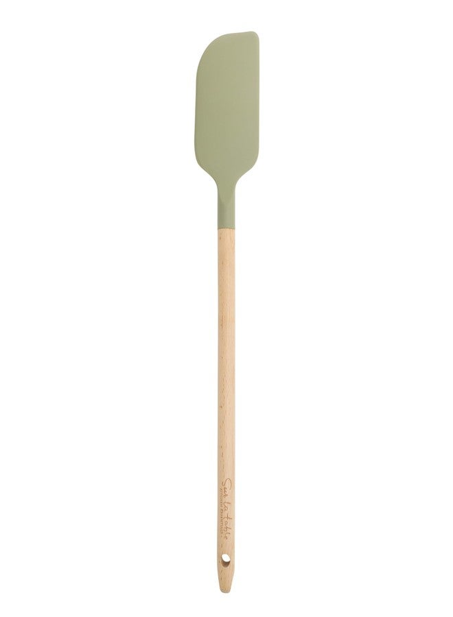 Sur La Table Kitchen Essential Chef's Toolkit Silicone Spatula With Beechwood Handle - Juniper Green - Image 1
