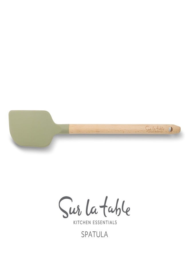 Sur La Table Kitchen Essential Chef's Toolkit Silicone Spatula With Beechwood Handle - Juniper Green - Image 2