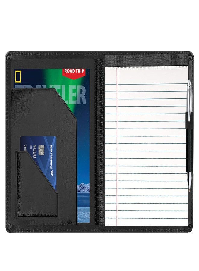Gorbado Junior Padfolio Folder - A5 Portfolio Binder Case with 5 x 8 Writing Pad and Interior Storage Pocket Executive Business Organizer for Men Women, Black - Image 3