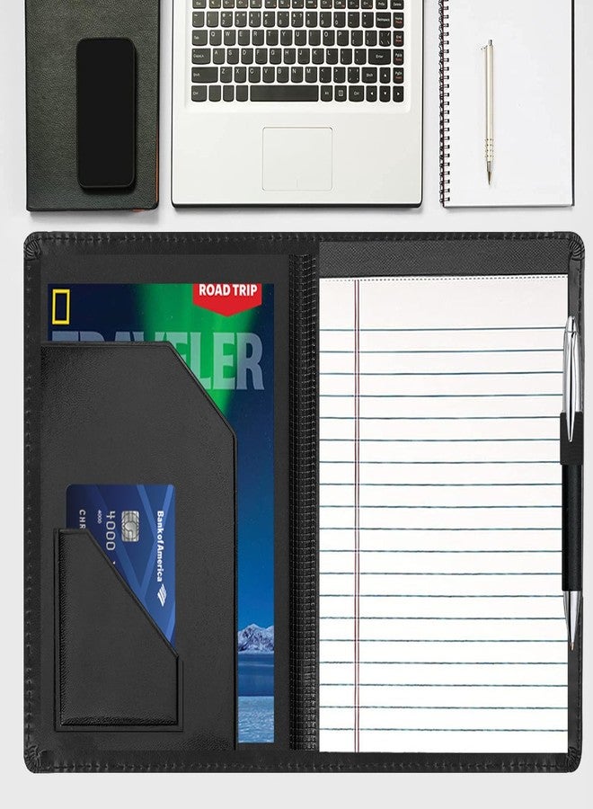 Gorbado Junior Padfolio Folder - A5 Portfolio Binder Case with 5 x 8 Writing Pad and Interior Storage Pocket Executive Business Organizer for Men Women, Black - Image 5