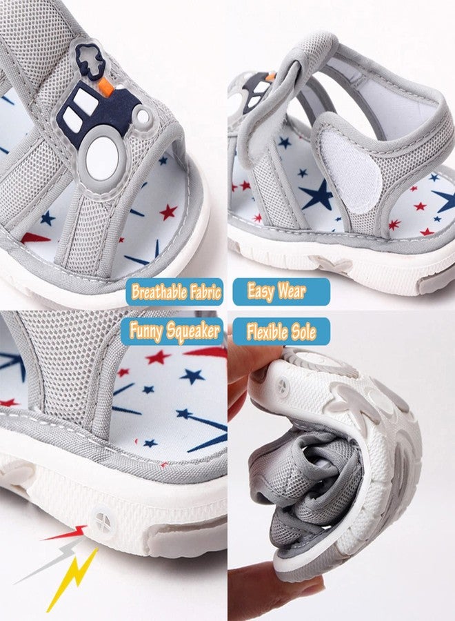 OAISNIT Baby Boy Girl Summer Sandals Infant Squeaky Shoes Lightwight Non-Slip Toddler First Walkers(6-12 Months, B-Navy Blue), B-navy Blue, 6-12 Months - Image 5