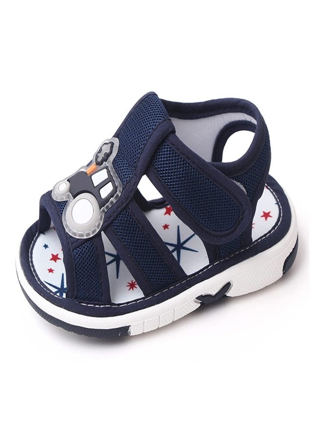 OAISNIT Baby Boy Girl Summer Sandals Infant Squeaky Shoes Lightwight Non-Slip Toddler First Walkers(6-12 Months, B-Navy Blue), B-navy Blue, 6-12 Months - Image 1