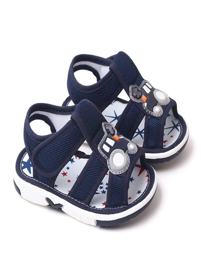 OAISNIT Baby Boy Girl Summer Sandals Infant Squeaky Shoes Lightwight Non-Slip Toddler First Walkers(6-12 Months, B-Navy Blue), B-navy Blue, 6-12 Months - Image 4