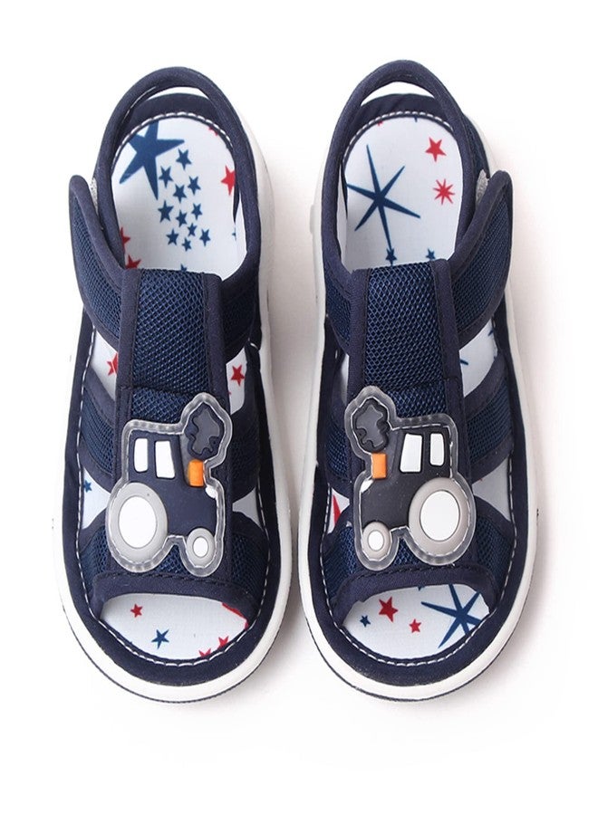 OAISNIT Baby Boy Girl Summer Sandals Infant Squeaky Shoes Lightwight Non-Slip Toddler First Walkers(6-12 Months, B-Navy Blue), B-navy Blue, 6-12 Months - Image 3