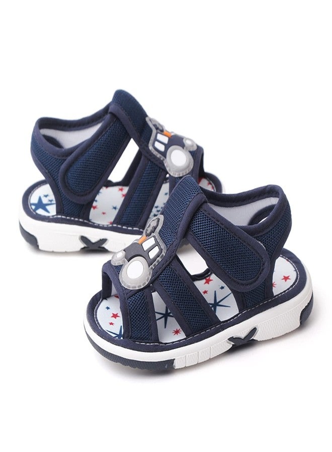 OAISNIT Baby Boy Girl Summer Sandals Infant Squeaky Shoes Lightwight Non-Slip Toddler First Walkers(6-12 Months, B-Navy Blue), B-navy Blue, 6-12 Months - Image 2