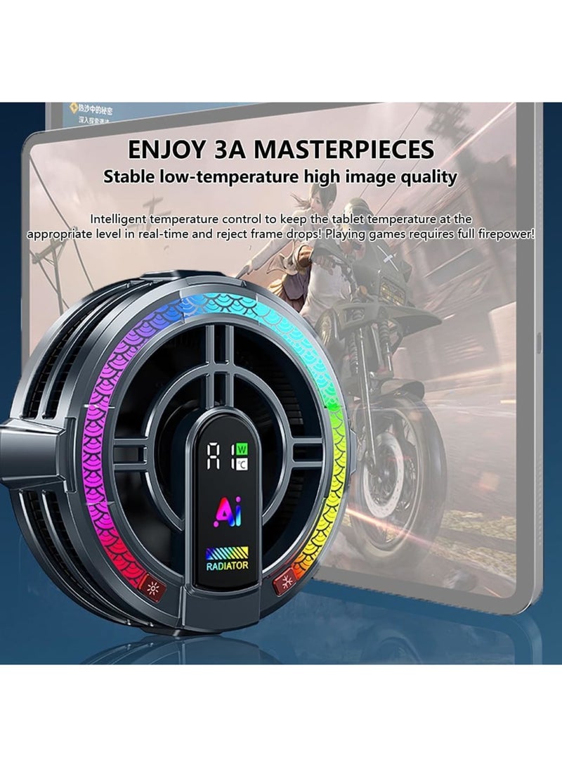 SYOSI Magnetic Tablet Cooler, Magnetic Laptop Radiator with 4 Levels Temperature Control & Light, Semiconductor Cooling Fan for Mobile Gaming, Live Streaming - Image 2