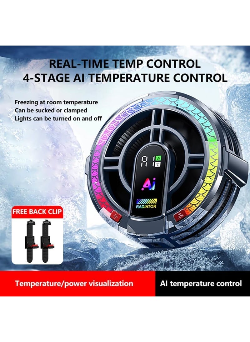 SYOSI Magnetic Tablet Cooler, Magnetic Laptop Radiator with 4 Levels Temperature Control & Light, Semiconductor Cooling Fan for Mobile Gaming, Live Streaming - Image 3