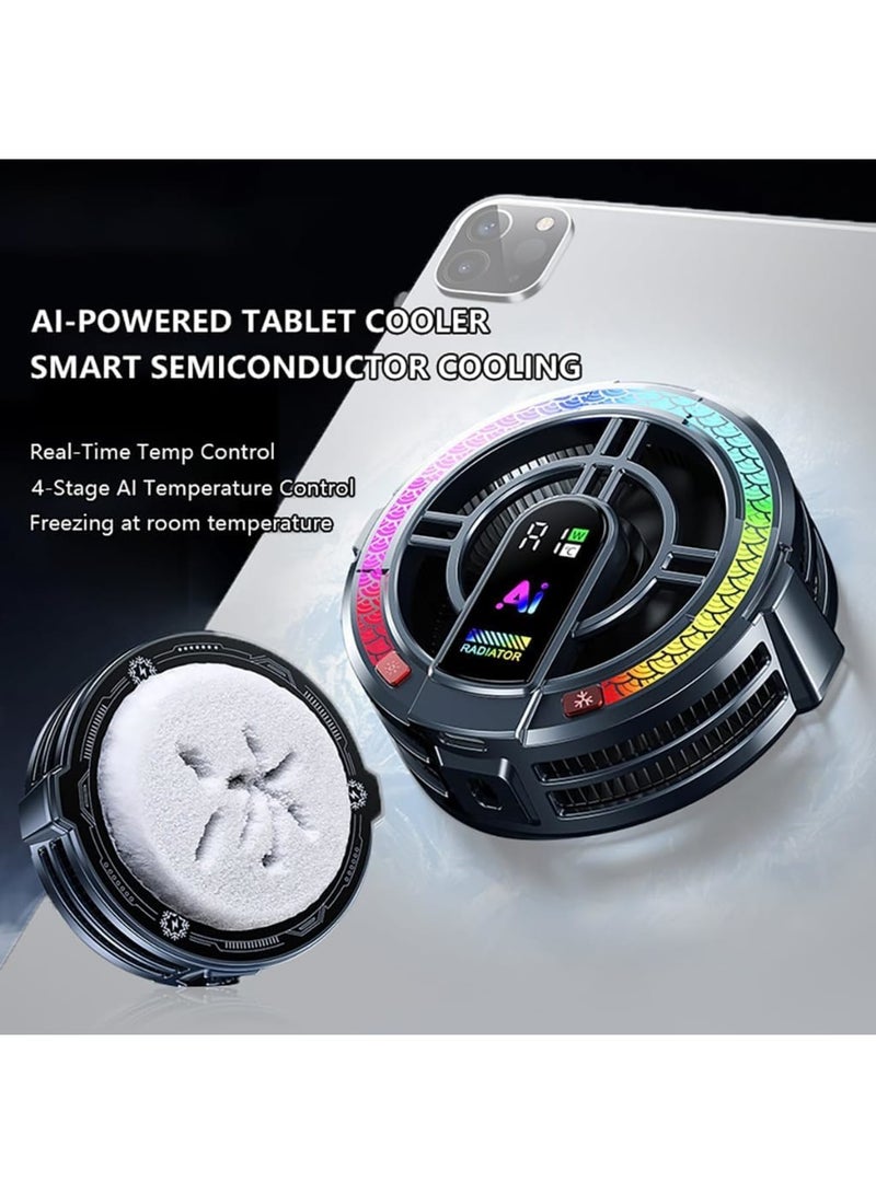 SYOSI Magnetic Tablet Cooler, Magnetic Laptop Radiator with 4 Levels Temperature Control & Light, Semiconductor Cooling Fan for Mobile Gaming, Live Streaming - Image 4
