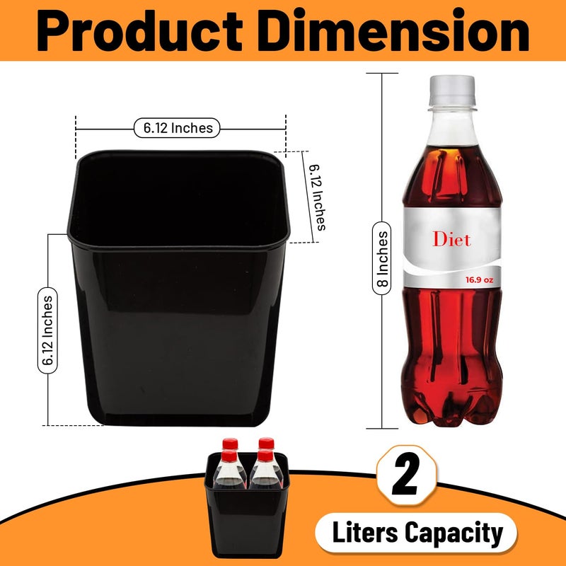 HAUSSIMPLE Car Trash Can Leakproof Mini Auto Organizers Storage Bin Container For Cars & Trucks With Floor Mat Clip Medium 2 Liters Capacity Black - Image 2