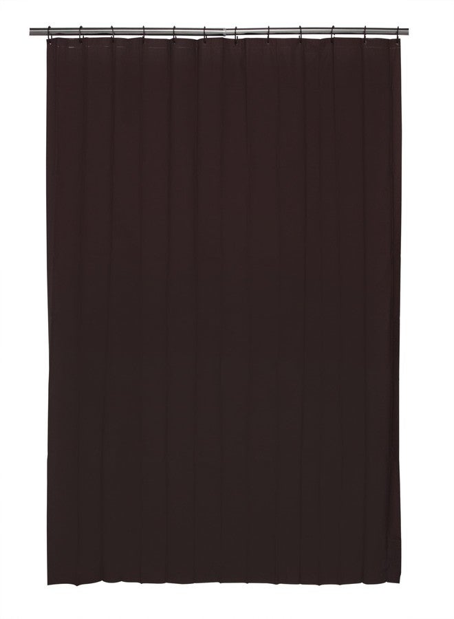 Kenney KN61755 Lightweight 3 Gauge Waterproof PEVA Shower Curtain Liner with Durable Eyelet Hang Holes, Weighted Magnetic Hem, and 12 Piece Plastic C-Ring Set for Bathroom, 70" W x 72" H, Chocolate - Image 1