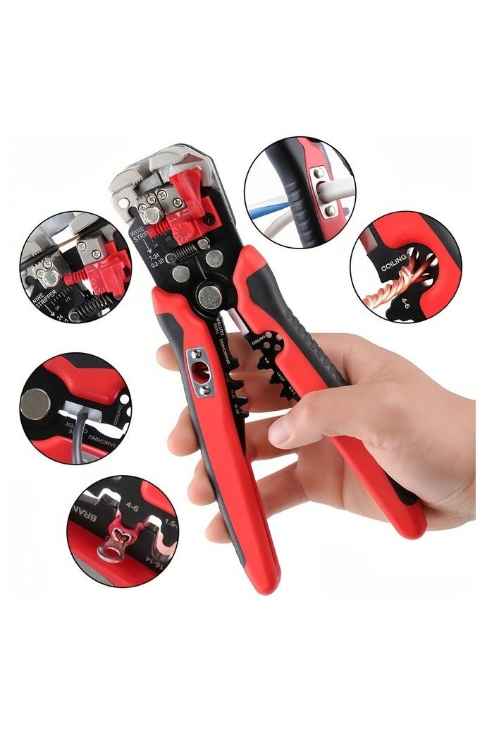 1-Pack Electrician Special Automatic Wire Stripper, Multi-Function Wire Stripping Range 24-10AWG/0.2-6㎜² Wire Stripper Cable Pliers, Electrician Cutting Wire/Winding Wire Cutting Wire Crimping for Electrician Repair Line, Home Improvement Construction Cable Stripper Cable Cutter Stripping Tool - Image 1