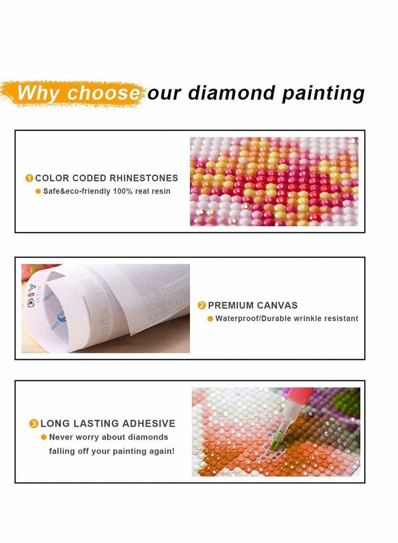 كابتن تيك Cat Flowers 5D Diamond Painting Numbers Kit, Paint Round Diamond Beads Full Drill Canvas Wall Home Decoration Gift, DIY for Adults & Kids KSA | Riyadh, Jeddah - Image 2