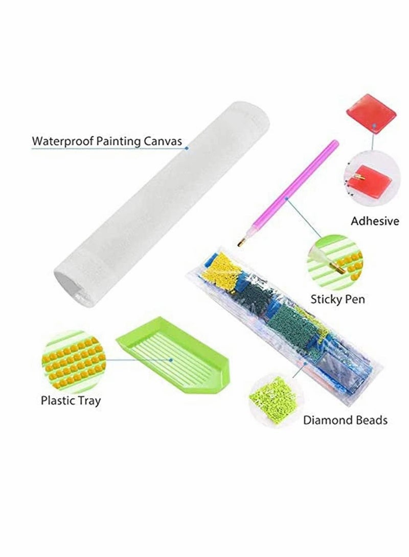 كابتن تيك Cat Flowers 5D Diamond Painting Numbers Kit, Paint Round Diamond Beads Full Drill Canvas Wall Home Decoration Gift, DIY for Adults & Kids KSA | Riyadh, Jeddah - Image 5