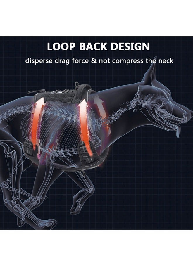 GUSGU Tactical Dog Harness for Medium Large Dogs, No Pull Adjustable Dog Walking Training Vest with Handle, Reflective Training Easy Control  Military Service Dog Harness for Walking Hiking Training M - Image 5