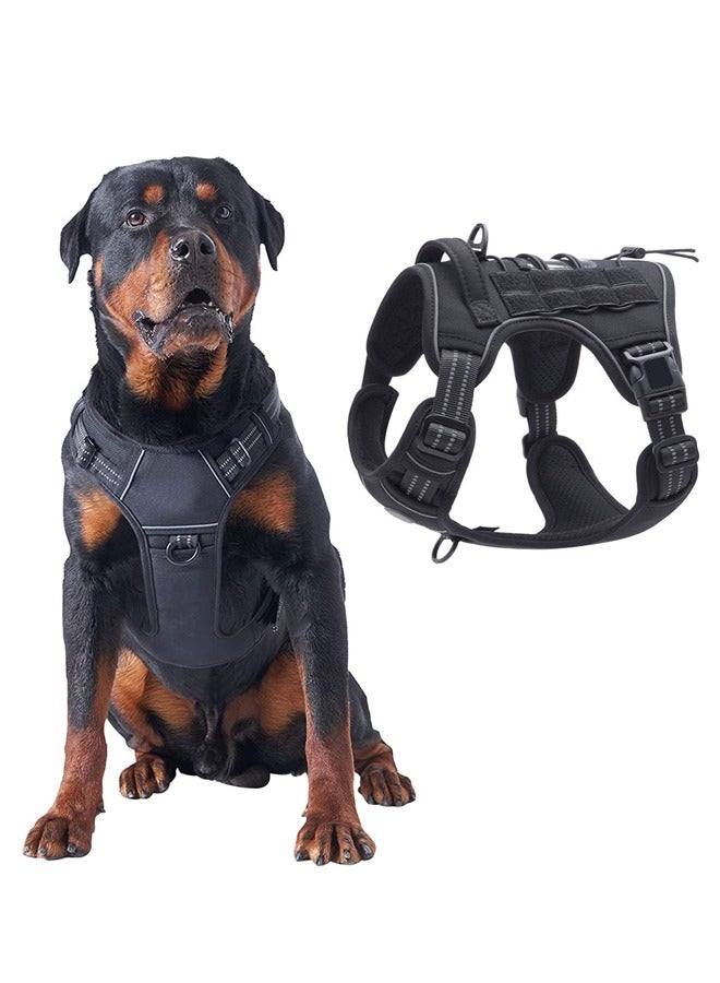 GUSGU Tactical Dog Harness for Medium Large Dogs, No Pull Adjustable Dog Walking Training Vest with Handle, Reflective Training Easy Control  Military Service Dog Harness for Walking Hiking Training M - Image 1