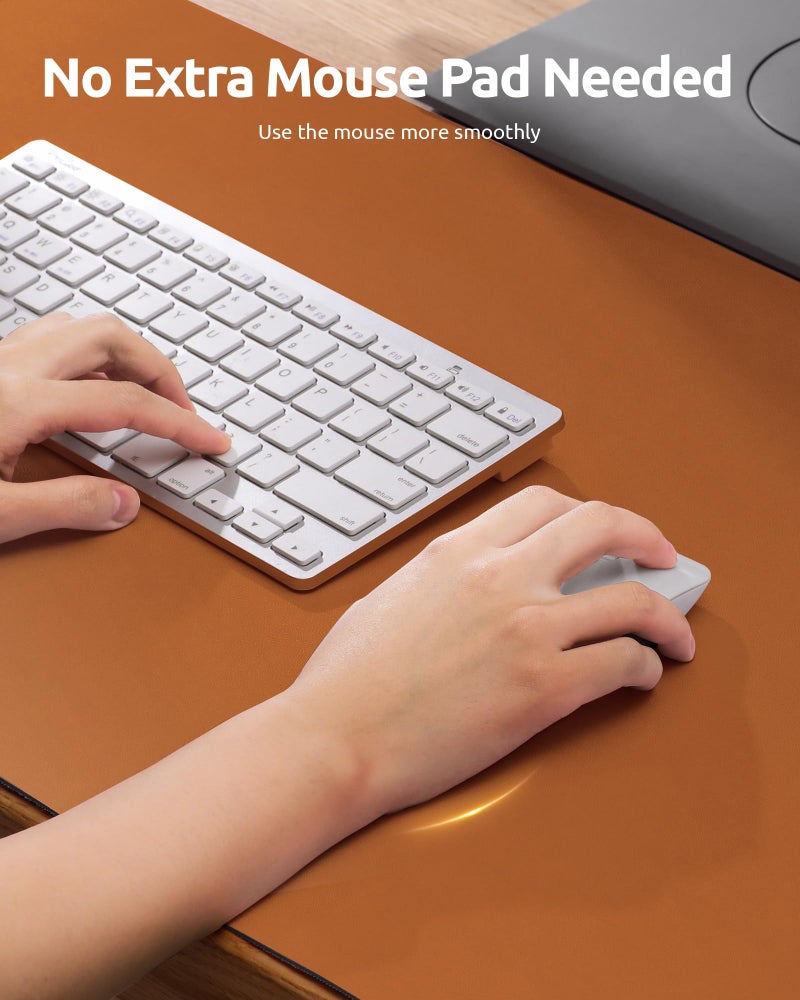 YSAGi Desk Pad Protector, Large Mouse Mat, Non-Slip PU Leather Waterproof Laptop Desk Blotter/ Writing Pad for Office and Home (23.6" x 13.8", Brown) - Image 3