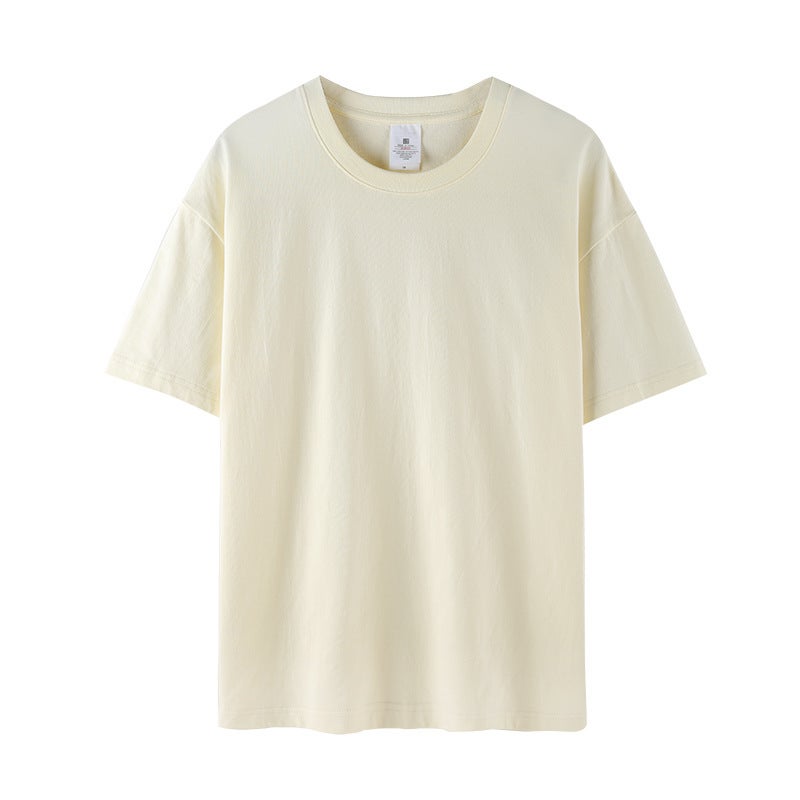 220G Men'S Short-Sleeved T-Shirt Summer Pure Color Loose Round Neck Men'S And Women'S Cultural Shirt Advertising Shirt Moisture-Absorbent And Breathable - Image 4
