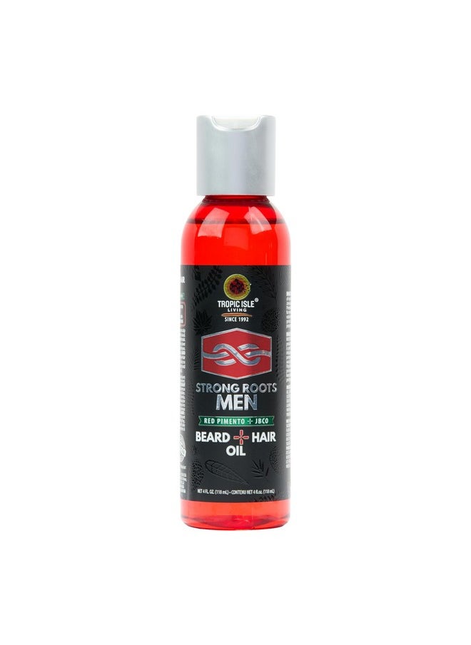 Tropic Isle Living - Strong Roots Men Beard + Hair Oil For Grooming Moisturizing Conditioner Softens And Promotes Beard Growth Itch Relief Natural Jamaican Black Castor Oil Infused With Red Pimento - Image 1