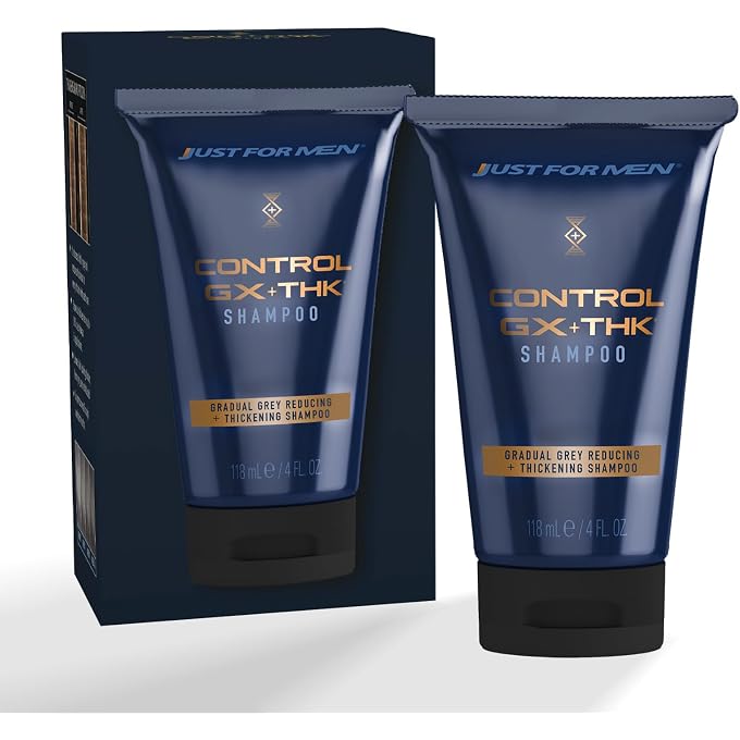 Just For Men Control GX + THK Thickening Shampoo with Grey Reduction, Shampoo for Thinning Hair with Alpha Keratin, Thickens Hair Up to 20%, Works with Every Hair Texture, 4 oz - Image 1