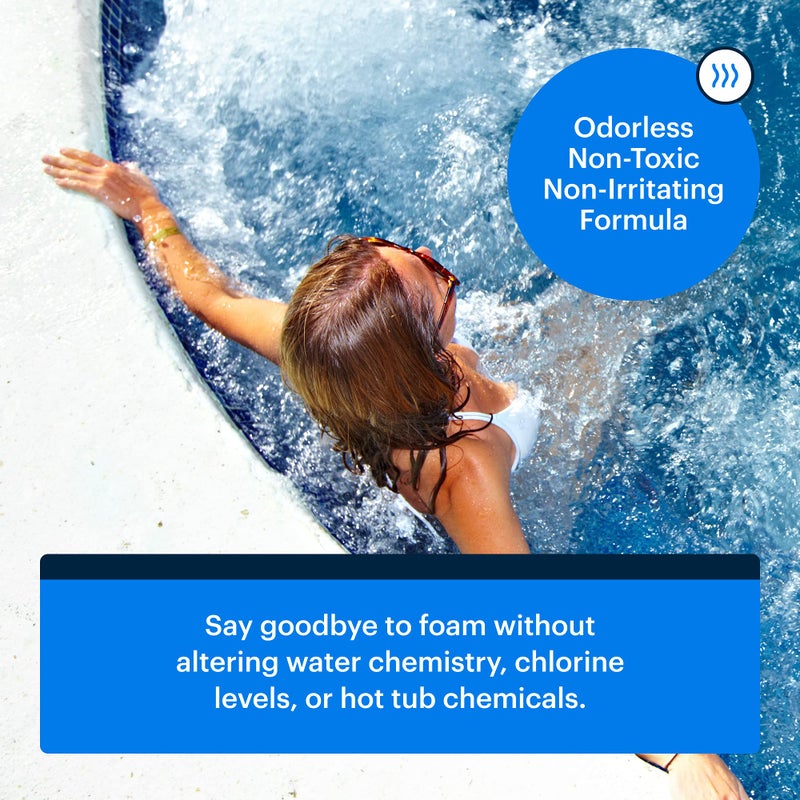 Essential Values Hot Tub Foam Eliminator - 2 Pack Pool & Spa Defoamer (32oz/ Bottles) - Eliminate Foam Without Harsh Hot Tub Chemicals - Safe Silicone AntiFoam - Image 4