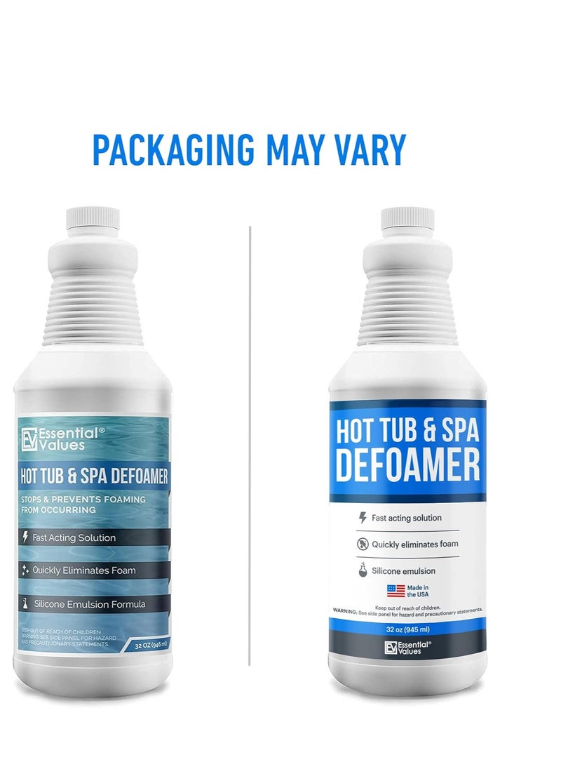 Essential Values Hot Tub Foam Eliminator, 2 Pack Pool & Spa Defoamer (32oz/ Bottles) – Eliminate Foam without Harsh Hot Tub Chemicals, Eco-Friendly & Safe w/Silicone Anti Foam. Get Foam Down and Enjoy Leisure Time  - Image 2