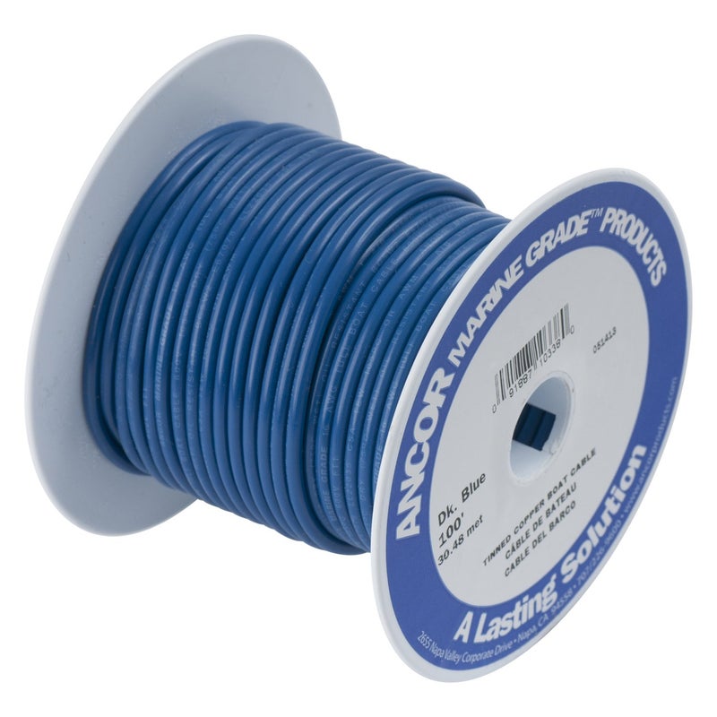 Ancor 100125 Tinned Copper Wire, 18 AWG (0.8mm2), Dark Blue - 250ft - Image 1