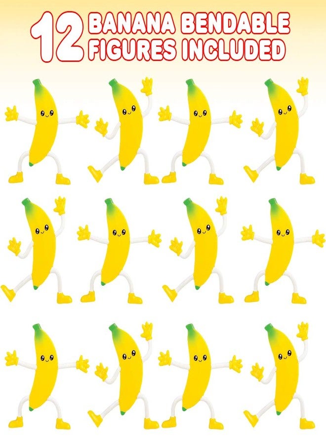 آرت كريتيفيتي مجسمات موز قابلة للانحناء من ArtCreativity، مجموعة من 12 مجسمًا على شكل فاكهة، ألعاب تخفيف التوتر للأطفال، هدايا حفلات أعياد الميلاد، حشوات سلة عيد الفصح، حشوات بينياتا للأولاد والبنات - Image 2