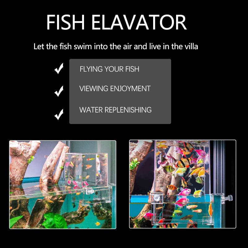 Hifybaty Negative Pressure Fish Tank - Clear Fish Elevator Water Auto-Refill Vacuum Suspended Fish Tank Water Level Maintenance, Increase Fish Activity Area, Aquarium Decoration - Image 3