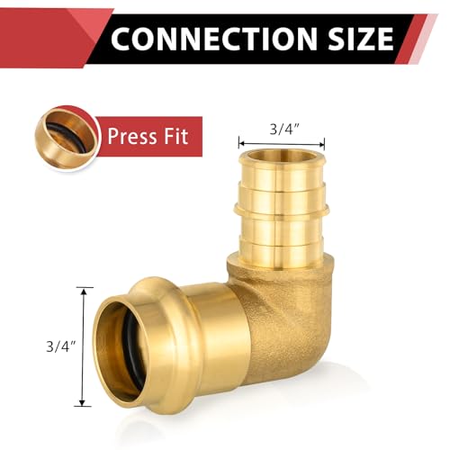EFIELD Pack of 10 EFIELD 34 Copper Press X 34 PEXA Expansion Elbow Brass Fitting For Copper and PexA Pipe ConnectionPRESS097 - Image 3