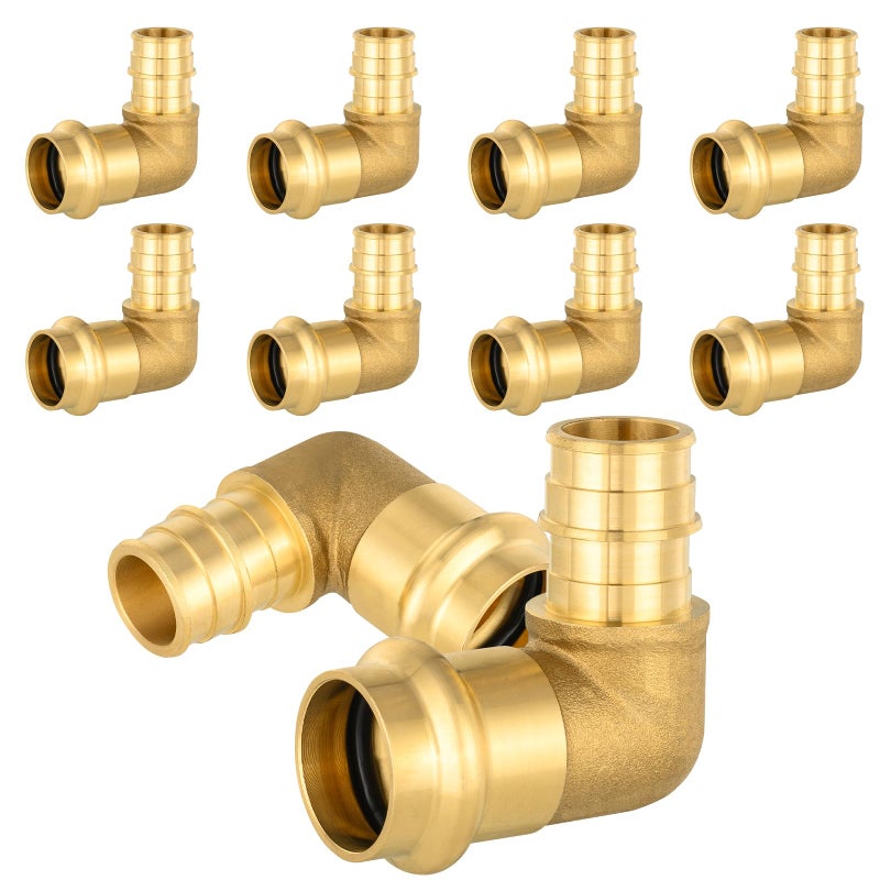 EFIELD Pack of 10 EFIELD 34 Copper Press X 34 PEXA Expansion Elbow Brass Fitting For Copper and PexA Pipe ConnectionPRESS097 - Image 2