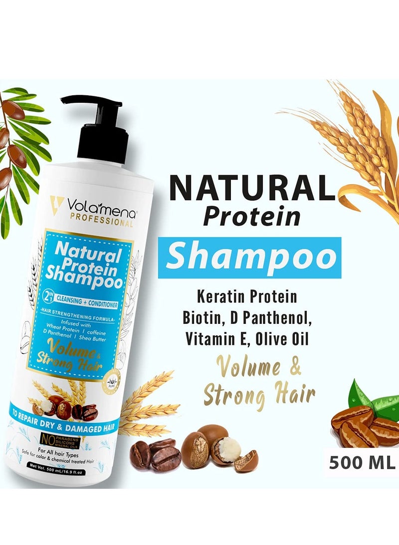 VOLAMENA WITH DEVICE Natural Protein Hair Shampoo with Wheat protein Shea Butter 500ml - Image 2