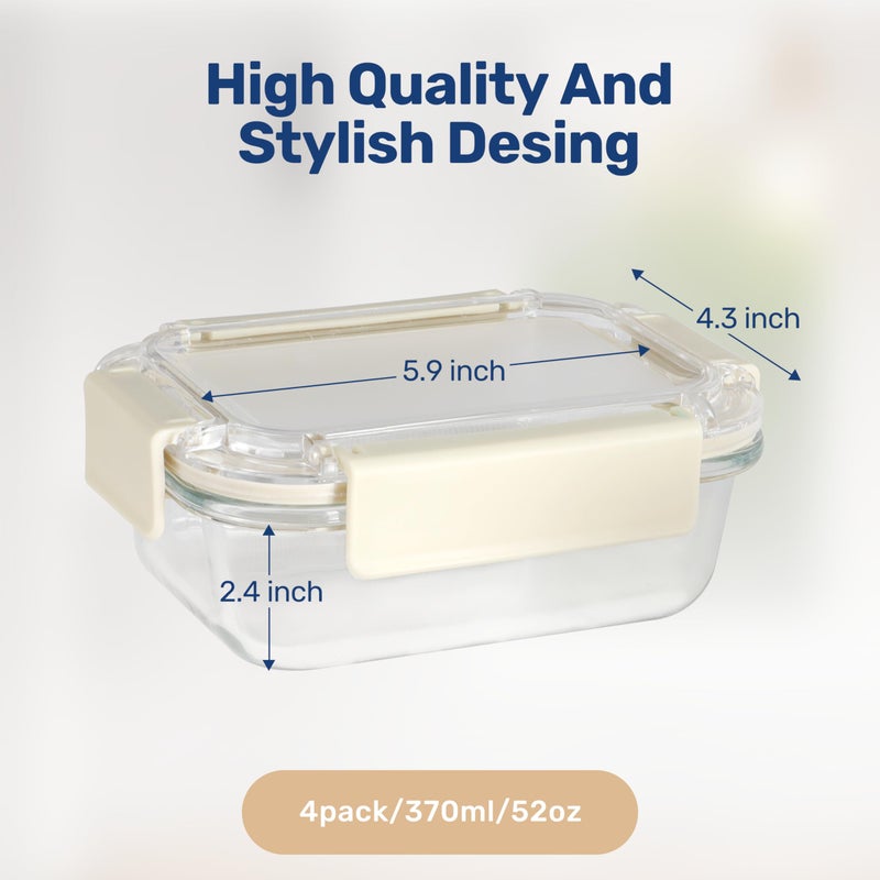 YSSOA Food Meal Prep Containers with Exclusive Glass Lids, Glass Storage Containers with Lids, BPA-Free, Glass Lunch Boxes for Lunch, Pantry Organizers and Storage, Freezer to Oven Safe, Leak Proof - Image 2