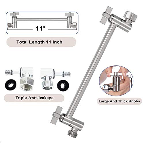 HarJue High Pressure Large Stainless Steel Square Rain ShowerHead With Shower Arm Waterfall Full Body Coverage Easy to Clean and Install (12 Inch With Arm, Brushed Nickel) - Image 4
