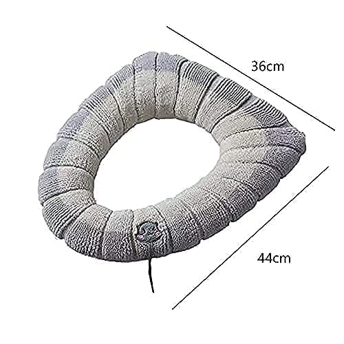 STARFLYER STARFLYER Washable Soft Warmer Toilet Seat Cover Stretchable Easy Installation Thicker Cloth Cushion Mat Lid Cover Pads Multicolor Pack of 1 - Image 2