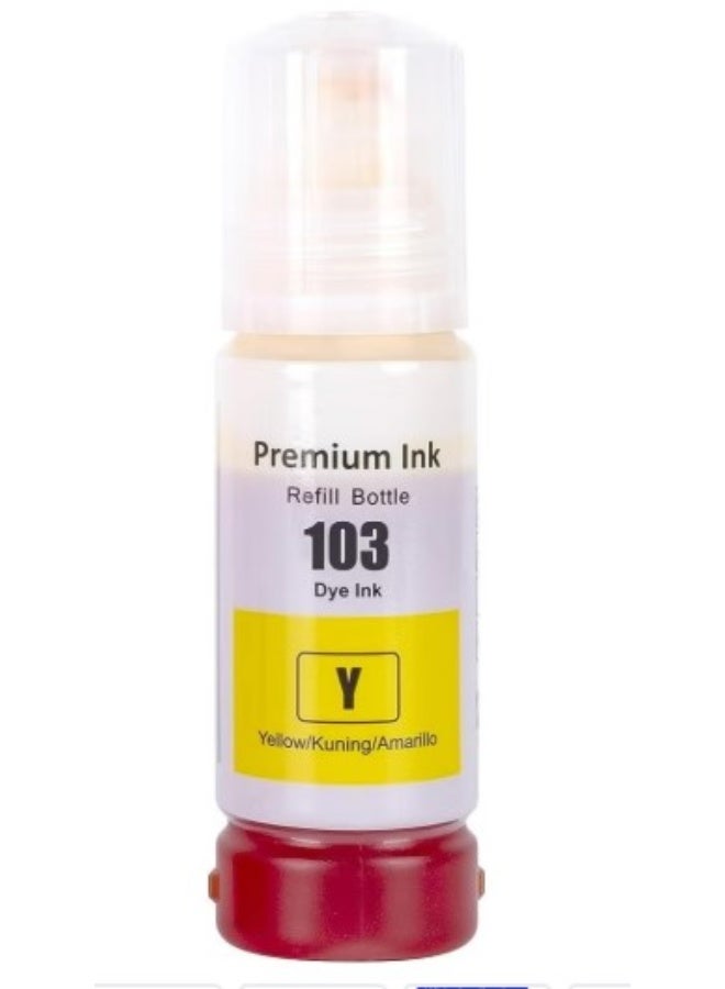 Terabyte 103 Ink Bottle 103 Ink C13T00S64A, suitable for L1200 series L1210 L1250 L3100 series L3110 L3111 L3116 L3150 L3151 (1 x 103 yellow，70ml) - Image 1