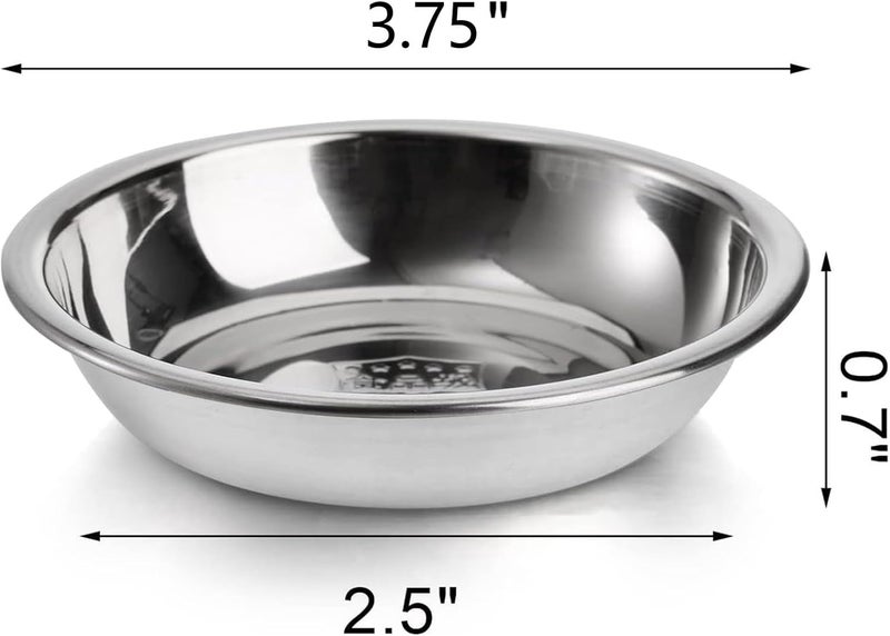 Fasmov 12 Pack 375 inches 188 Stainless Steel Sauce Bowl Round Seasoning Dishes Sushi Dipping Saucers Bowl Mini Appetizer Plates Saucers Dishes Sushi Dipping Bowel Silver - Image 2