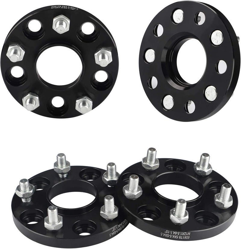EZISOE 15mm 5x4.5 Hub Centric Wheel Spacers with 12x1.5 Studs, 5x114.3 Forged Wheel spacers for Accord Civic CRV RSX TLX CDX CSX ILX TSX 64.1mm - Image 1